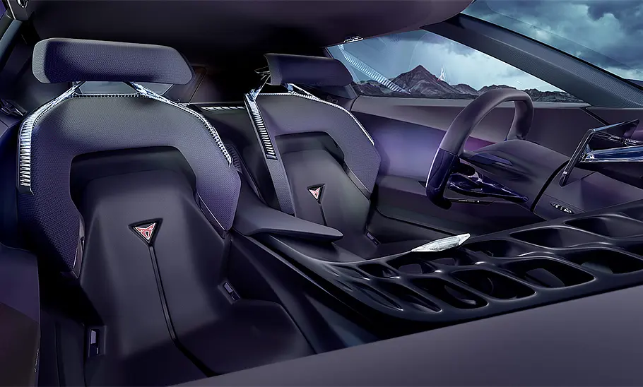 Cupra Dark Rebel (2023) Die Sitze des Cupra Dark Rebel (2023).