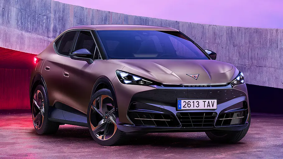 Cupra Tavascan (2026) Blick von schräg vorne auf den Cupra Tavascan (2026).