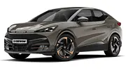 Cupra Tavascan vor weißem Hintergrund, Ansicht von vorne links. - Foto: Carwow