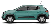 Der Dacia Spring steht vor weißem Hintergrund, von links fotografiert. - Foto: Carwow