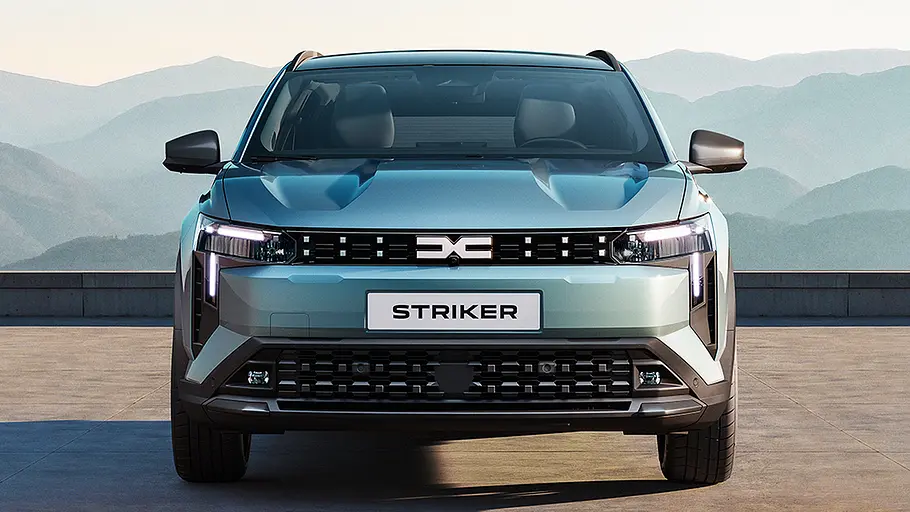 Blick von vorne auf den Dacia Striker (2026).