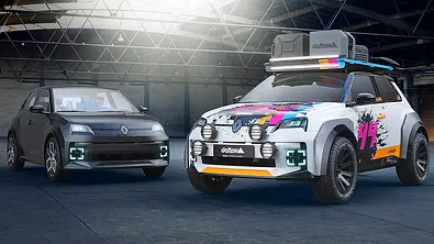 Blick von schräg vorne auf den Renault 5 von Delta 4x4. - Foto: Delta 4x4