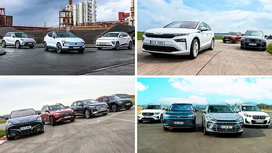 Eine Collage zeigt vier Fotos mit jeweils mehreren Kompakt-SUV. - Foto: Daniela Loof, Frank Ratering / Collage: AUTO ZEITUNG