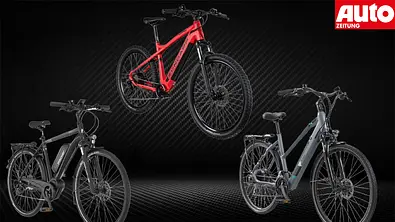 Drei E-Bikes in einer Collage. - Foto: PR