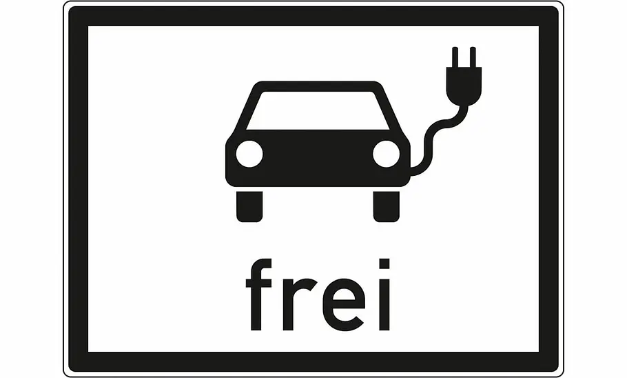 Aufkleber: Elektrisch betriebene Fahrzeuge frei Aufkleber: Elektrisch betriebene Fahrzeuge frei