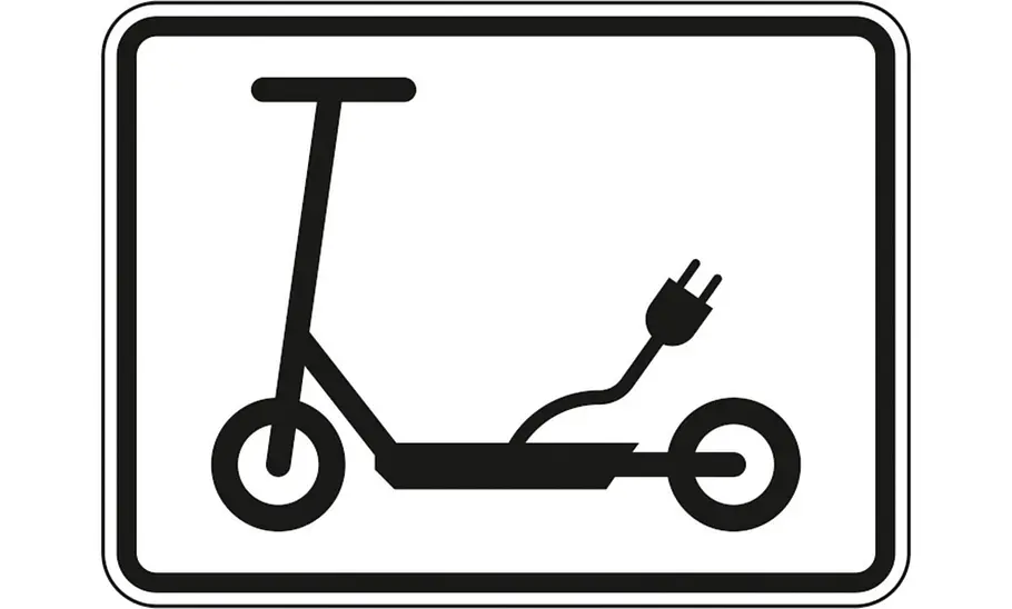 Zusatzzeichen: Elektrokleinstfahrzeuge im Sinne der Elektro- kleinstfahrzeuge-Verordnung (eKFV) Zusatzzeichen: Elektrokleinstfahrzeuge im Sinne der Elektro- kleinstfahrzeuge-Verordnung (eKFV)