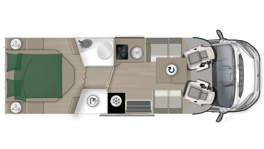 Die Grundrisszeichnung des Forster T745 QF Vibe Edition.