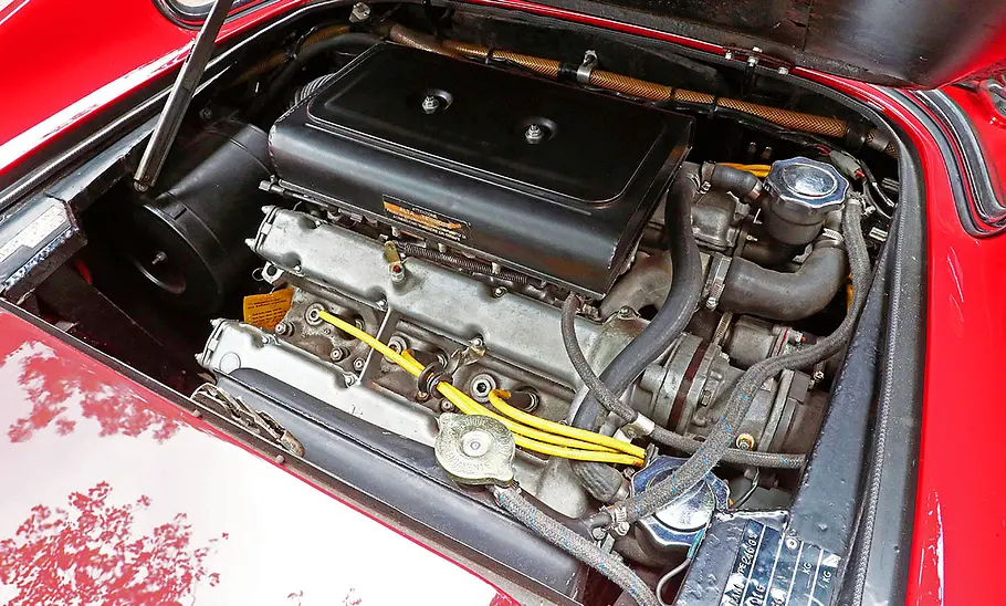 Der Motor des Ferrari Dino 246 GT.