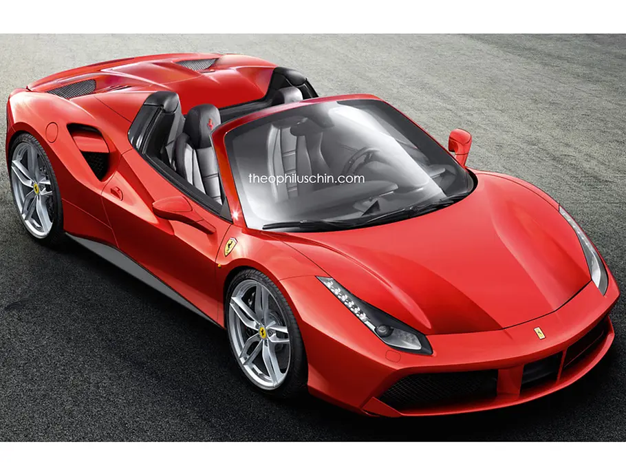 Ferrari 488 GTB Spider Cabrio Rendering Chin Bilder Photoshop 0002