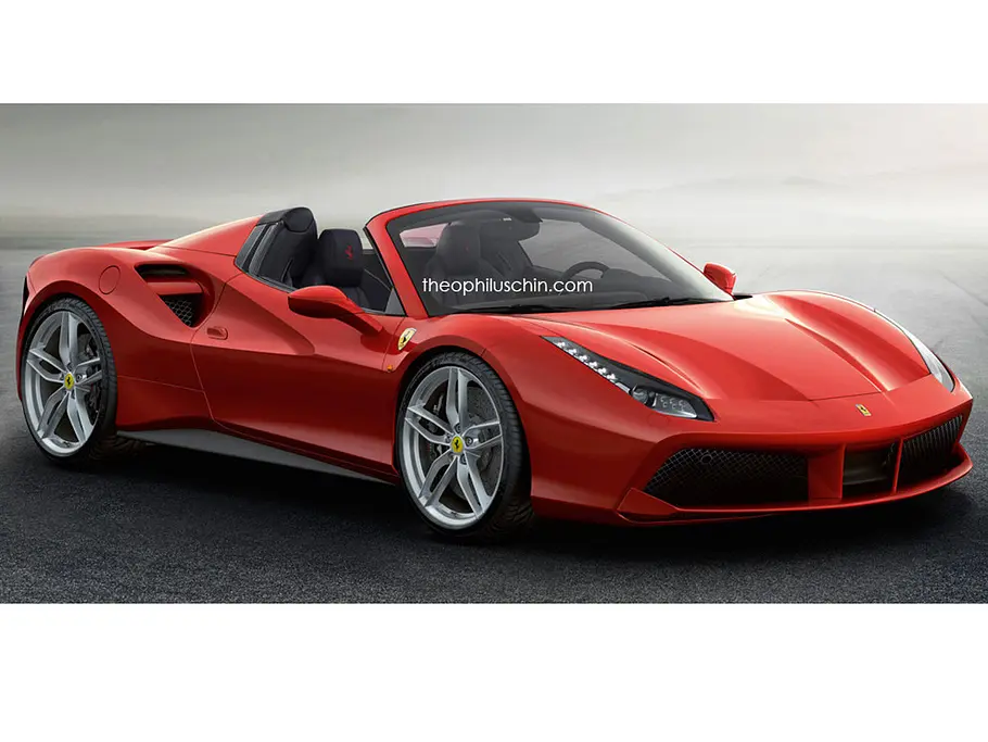 Ferrari 488 GTB Spider Cabrio Rendering Chin Bilder Photoshop 0002