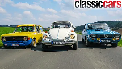 Fiat 128 Rally, VW 1302 S TDE und Renault 12 Gordini fahrend von schräg vorne fotografiert. - Foto: Angelika Emmerling
