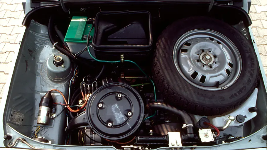 Der Motor des Fiat Panda 4x4.