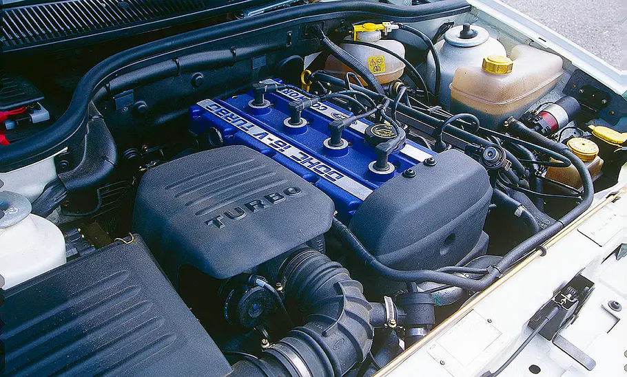 Ford Escort RS Cosworth Der Motor des Ford Escort RS Cosworth.