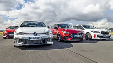 Ford Focus ST/VW Golf GTI Clubsport 45/Hyundai i30 N Performance/BMW 128ti - Foto: Frank Ratering