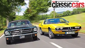 Ford Mustang und Alfa Romeo Montreal fahrend von vorne - Foto: AUTO ZEITUNG