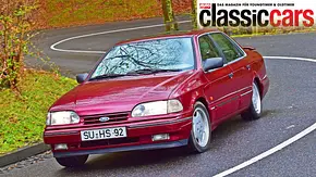 Der Ford Scorpio Ghia 24V fahrend von schräg vorne. - Foto: Zbigniew Mazar Der Ford Scorpio Ghia 24V fahrend von schräg vorne. - Foto: Zbigniew Mazar