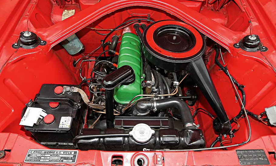 Ford Taunus 17M P3 Der Motor des Ford Taunus 17M P3.