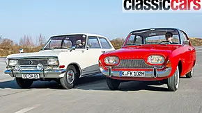Ford Taunus 17M P3, Opel Rekord B fahrend von schräg vorne fotografiert. - Foto: Jürgen Zerha