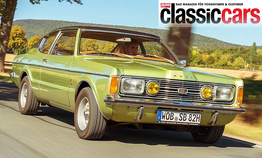 Ford Taunus Ford Taunus fahrend von schräg vorne fotografiert.