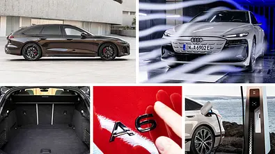 Eine Collage zeigt fünf Fotos vom Audi A6. - Foto: Audi/Montage: AUTO ZEITUNG