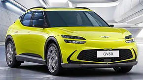 Genesis GV60 (2022); stehend, schräg vorne - Foto: Genesis Genesis GV60 (2022); stehend, schräg vorne - Foto: Genesis