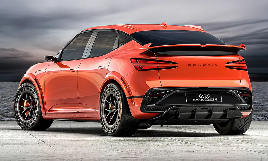 Genesis GV60 Magma Concept (2024); stehend, schräg hinten