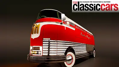 Der GM Futurliner statisch von schräg vorne fotografiert. - Foto: Kindig It Design
