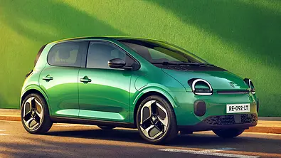Der Renault Twingo E-Tech Electric, statisch von vorne rechts fotografiert. - Foto: Renault
