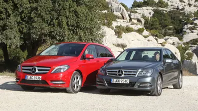 Mercedes B 200 BlueEfficiency gegen Mercedes C 180 BlueEFFICIENCY im Test