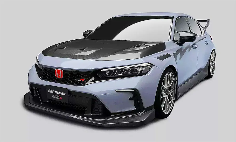 Blick von schräg vorneauf den Honda Civic Type R Mugen Group B.