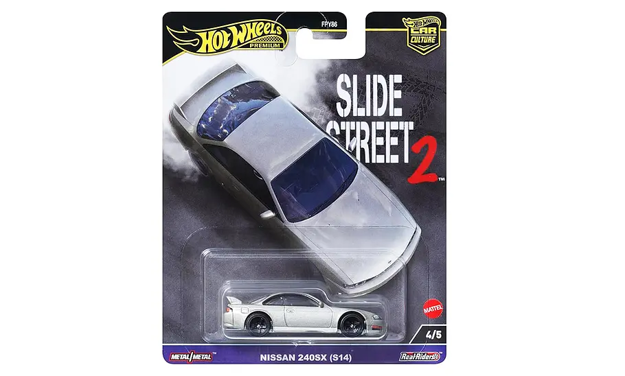 Hot Wheels Nissan 240SX (S14); stehend; Modellauto; Spielzeugauto; Sportwagen; verpackt