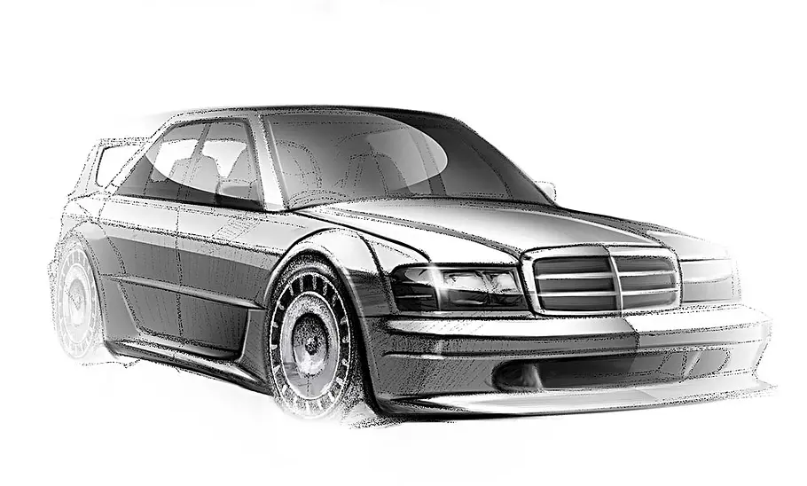 HWA 190E 2.5-16 Evo 2 Zeichnung Front