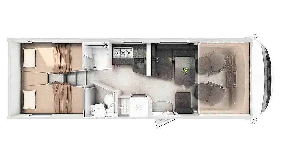 Hymer B-ML I 780 Die Skizze zeigt den Grundriss des Hymer B-ML I 780.