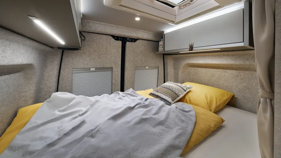 Das Heckbett des Hymer Grand Canyon S.