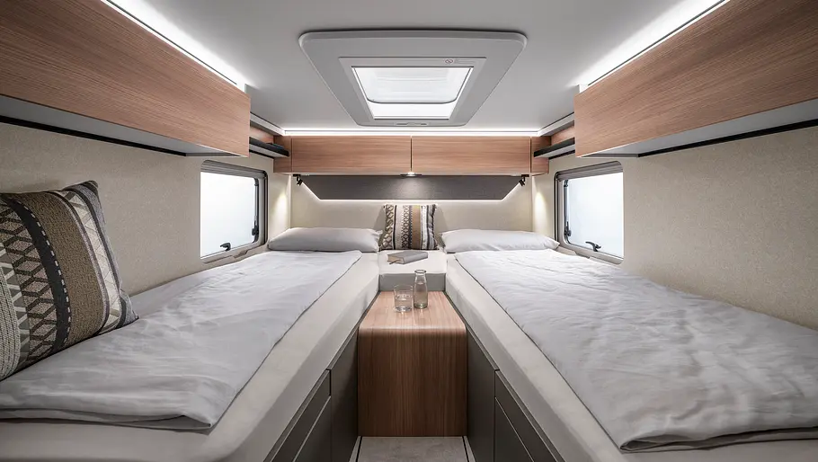 Die Einzelbetten des Hymer GT-S 685.