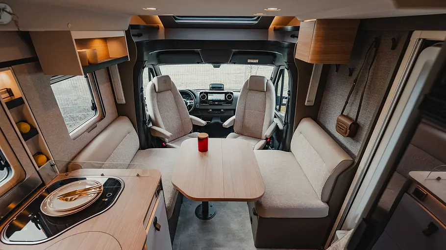 Die Sitzgruppe des Hymer GT-S 685.