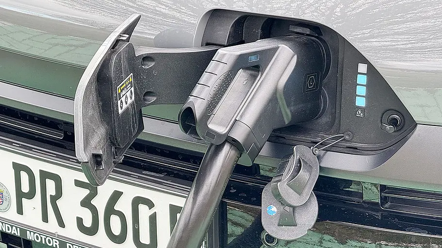 Hyundai Kona Elektro Der Ladeanschluss des Hyundai Kona Elektro.