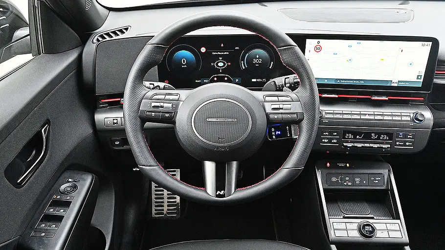 Hyundai Kona Elektro Blick auf das Cockpit des Hyundai Kona Elektro.