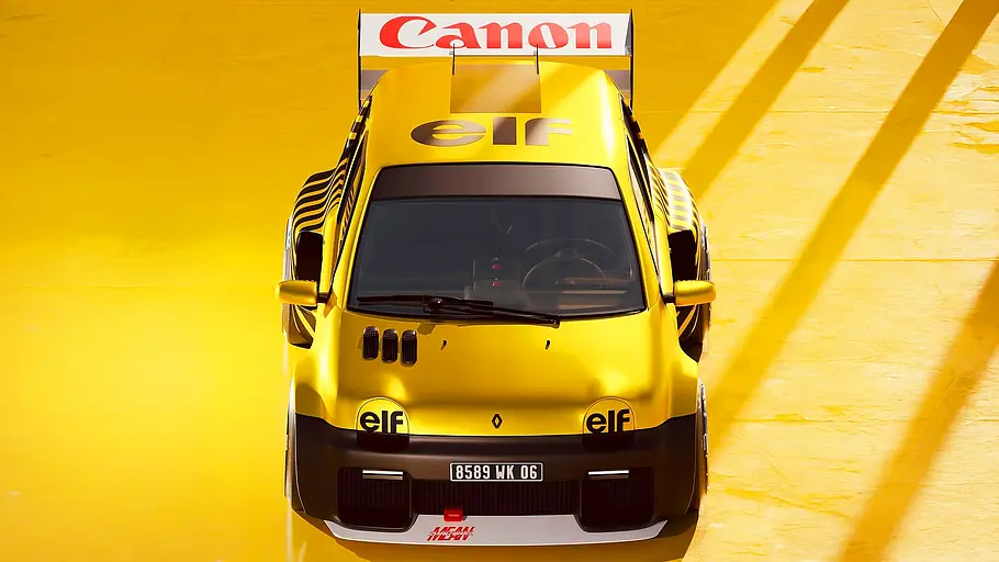 Der Renault Twingo F1 stehend von vorne.