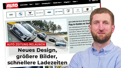 Das Bild zeigt die neue Website der AUTO ZEITUNG sowie Online-Chefredakteur Alexander Koch. - Foto: AUTO ZEITUNG