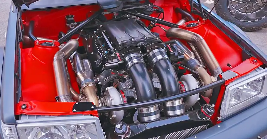 Der Motor des Mercedes 190 „Evil Evo“