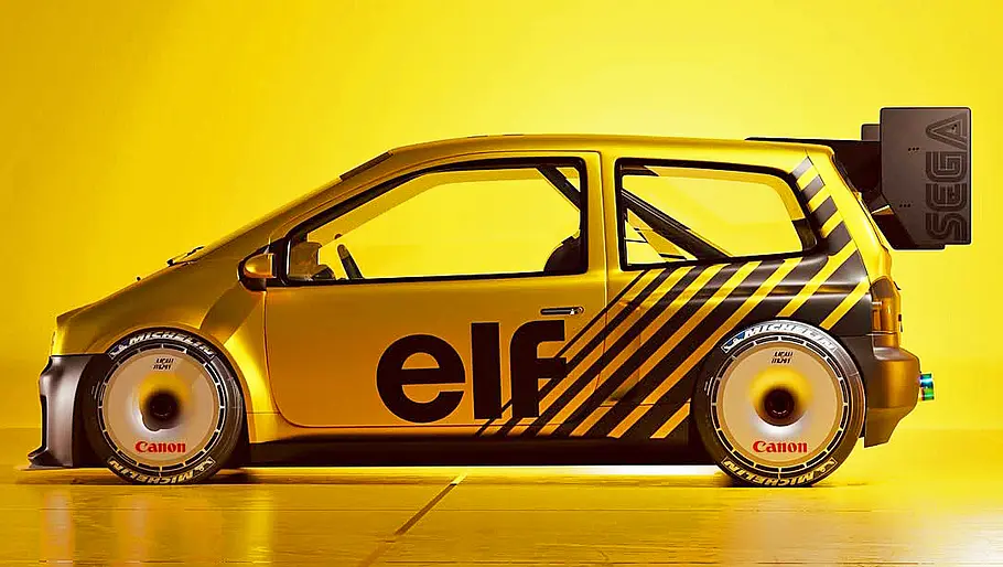 Der Renault Twingo F1 stehend seitlich.