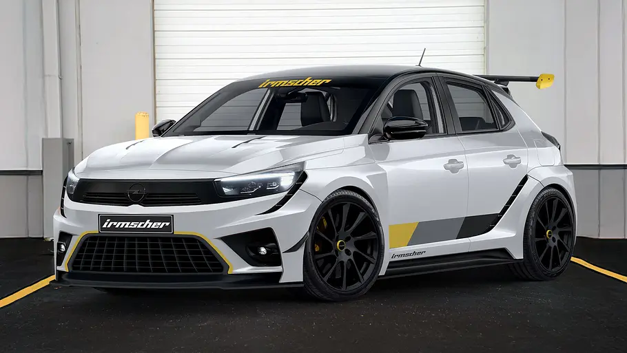 Irmscher Opel Corsa IRC Sprint, fotografiert von schräg vorne. 