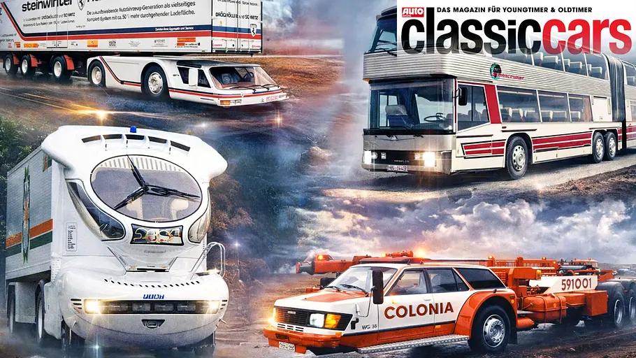 Collage mit vier Lkw-Klassikern.