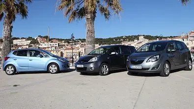 Opel Meriva, Nissan Note und Hyundai ix20 im Test