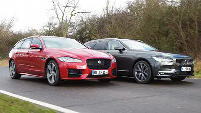 Volvo V90, Jaguar XF - Foto: Zbigniew Mazar