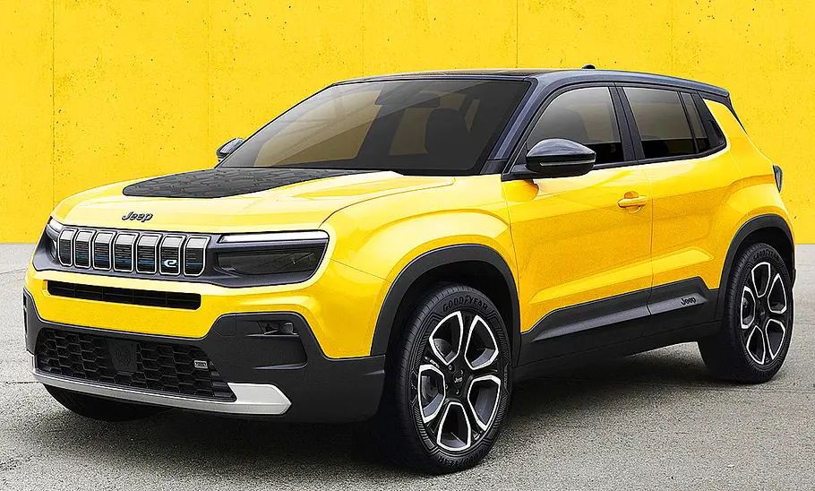 Jeep Avenger (2023) Der Jeep Avenger (2023) stehend von schräg vorne.