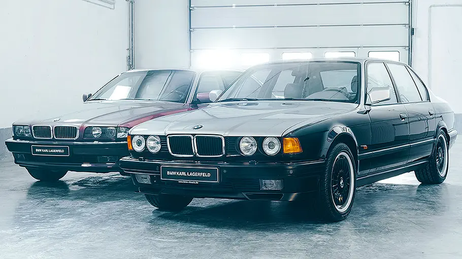 BMW 750iL (E32) Der BMW 750iL (E32) statisch von schräg vorne fotografiert.
