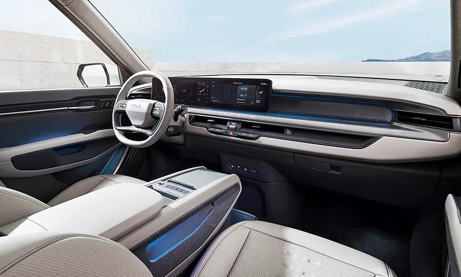 Das Cockpit des Kia EV9 (2023).