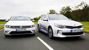 VW Passat GTE, KIA Optima Plug-in Hybrid SW - Foto: Klaus Huber-Abendroth